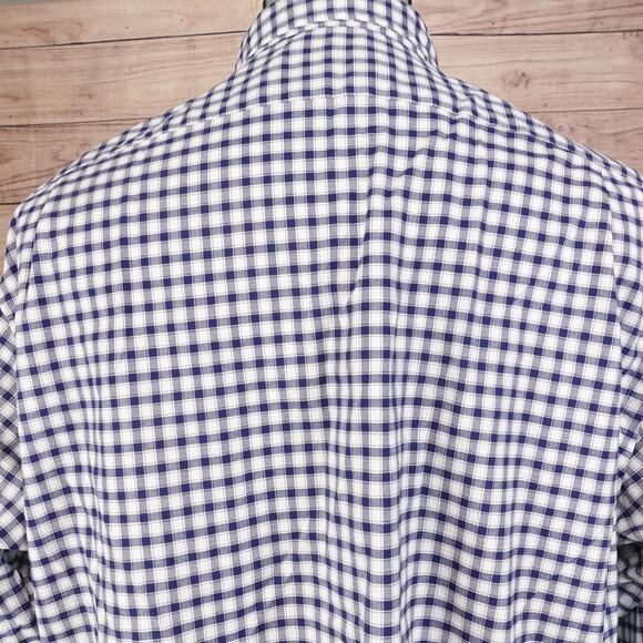 DANIEL CREMIEUX COLLECTION BLUE CHECK BUTTON DOWN SHIRT MENS SIZE XL - Picture 5 of 7